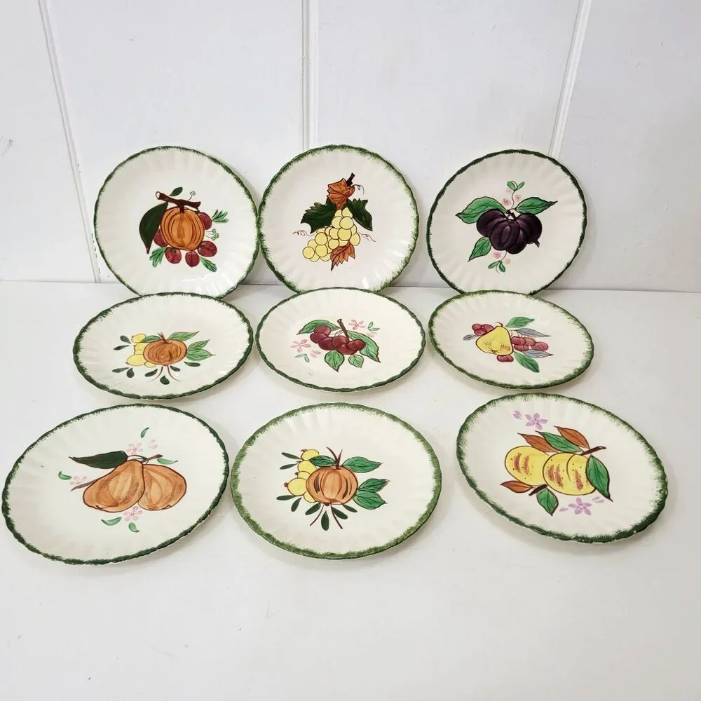 Blue Ridge Pottery Plates, Set of Eight - Picture 12 of 12